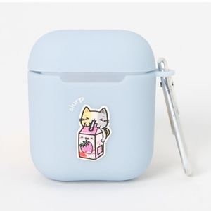 Kitty Silicone Earbud Case Cover Bag Charm AirPods Compatible & Cat Socks NWT